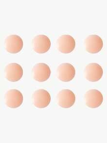 6pcs/12pcs Reusable Silicone Breast Petals, Invisible Bra Free, No Show Nipple Covers For Women - Apricot - View 1