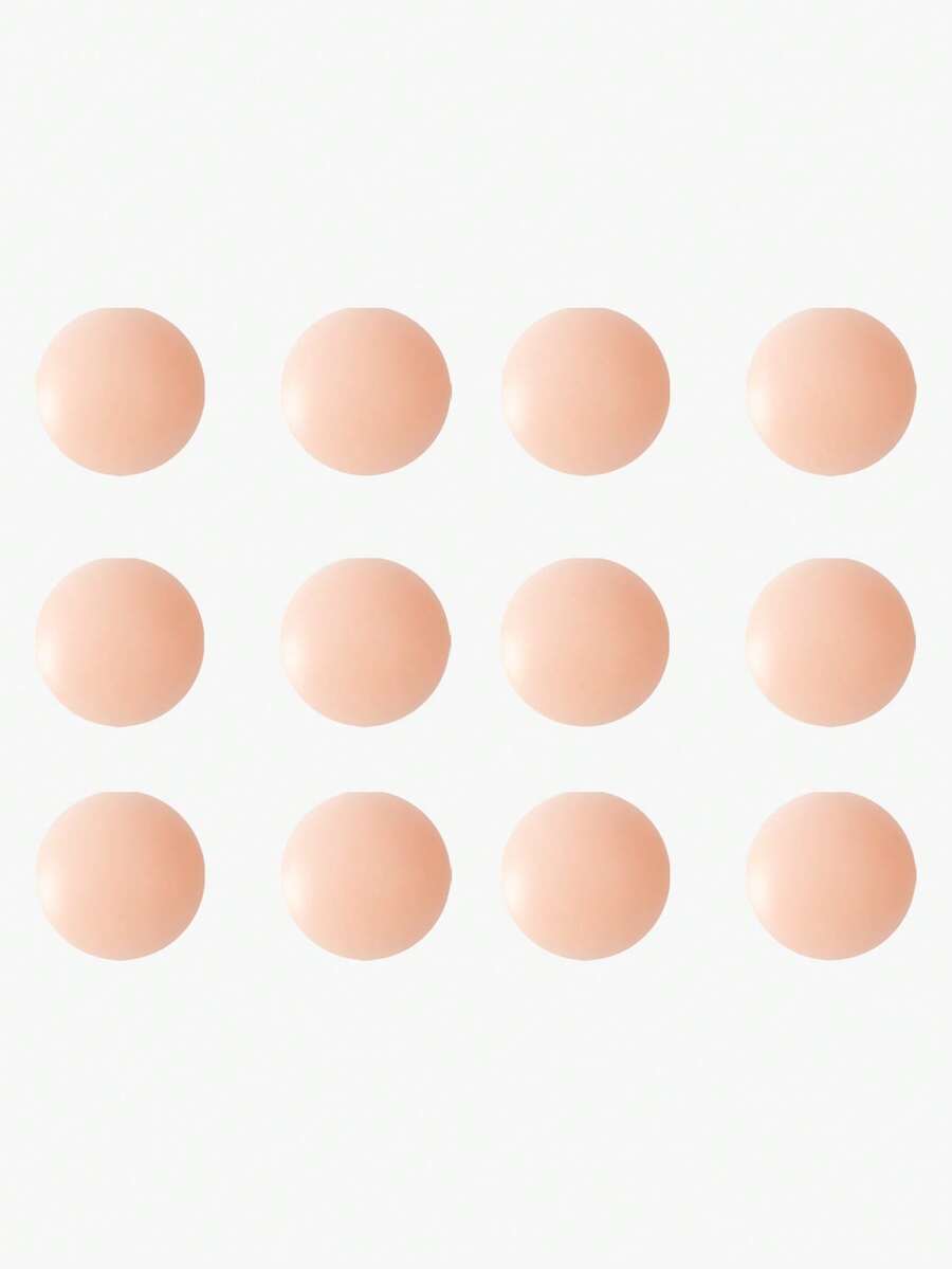 6pcs/12pcs Reusable Silicone Breast Petals, Invisible Bra Free, No Show Nipple Covers For Women - Apricot - View 1