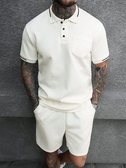 Manfinity CasualCool 男士提花拉链休闲弹力腰短裤，适合日常穿着、旅行、参加节日活动，是日常出行的必备单品，也是送给男友或丈夫的绝佳礼物。