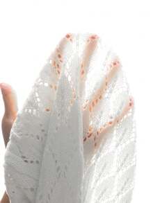 SHEIN 少女不对称下摆镂空钩编吊带裙罩衫，适合夏季沙滩穿着 - 米色 - 查看 5