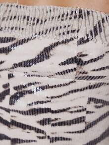 MUSERA Áo quây ôm sát không dây, họa tiết da báo đính sequin và tua rua, phong cách mùa xuân hè, lễ hội, gợi cảm, kỳ nghỉ ở Ibiza, phong cách cao bồi Y2K phá cách. - Nhiều màu - Xem 6