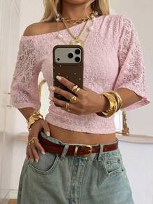 SHEIN EZwear Áo thun ngắn tay dáng cánh dơi dệt kim họa tiết Dopamine mùa hè (Nữ), thích hợp cho đi làm hàng ngày, hẹn hò, tụ họp, mùa thu/đông, Giáng sinh, Năm mới, Lễ Tạ ơn, tiệc tùng, đám cưới, bãi biển, lễ tốt nghiệp, thời trang, thanh lịch, thường ngày, đi chơi, hẹn hò, đặt chỗ, đi làm, sáng bóng, Ngày lễ tình nhân, sang trọng, kỳ nghỉ, thường ngày, Y2K, đi chơi, lễ tốt nghiệp và các dịp khác. - Hồng - Xem 5