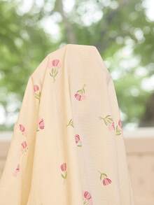 CottageSlumber Set pigiama da donna taglie forti con stampa di rose rosa, stile kimono, maniche corte e pantaloncini - Albicocca - Visualizzare 7