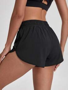 Absorbs Sweat Breathable Sports Shorts Sweater Shorts - Black - View 2
