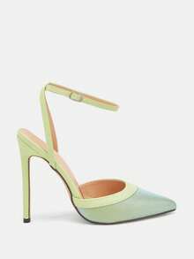 Glitzique Giày cao gót mũi nhọn buộc dây màu xanh lá cây quyến rũ, thời trang, thanh lịch và đa năng dành cho nữ mùa Thu/Đông, thích hợp cho các bữa tiệc. - màu xanh lá - Xem 7