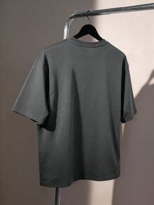 EASEVO Plus Size Men's Casual Retro Comfortable Short Sleeve T-Shirt - Dark Grey - View 5