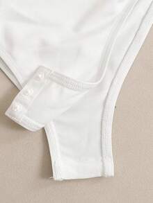 SHEIN Kids 3pcs Tween Girls' Casual Waist Tie Sleeveless Jumpsuit Set Girls Bodysuit Ruched Bodysuit Leotards Sleeveless Bodysuit Bodysuit Summer Solid Color Bodysuit Sleeveless Bodysuits Ruched Bodysuits - Multicolor - View 5