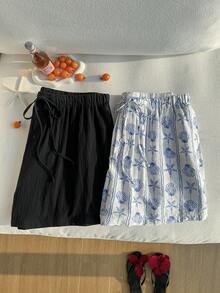 Comfortcana Plus Size Women Summer Casual Shorts Bay Girl Summer Clothes Beach Coords For Women Women's Summer Outfits Summerclothes - Multicolor - View 5