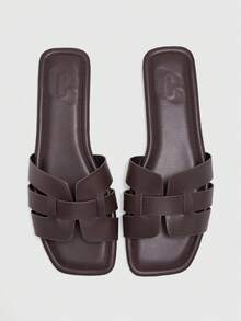 CUCCOO BIZCHIC Giày nữ cổ điển tối giản, dép xăng đan đế bằng thời trang, thích hợp đi nghỉ mát, đi chơi, thanh lịch và thoải mái. - Cà phê nâu - Xem 1