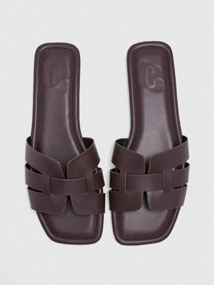 CUCCOO BIZCHIC Giày nữ cổ điển tối giản, dép xăng đan đế bằng thời trang, thích hợp đi nghỉ mát, đi chơi, thanh lịch và thoải mái. - Cà phê nâu - Xem 1