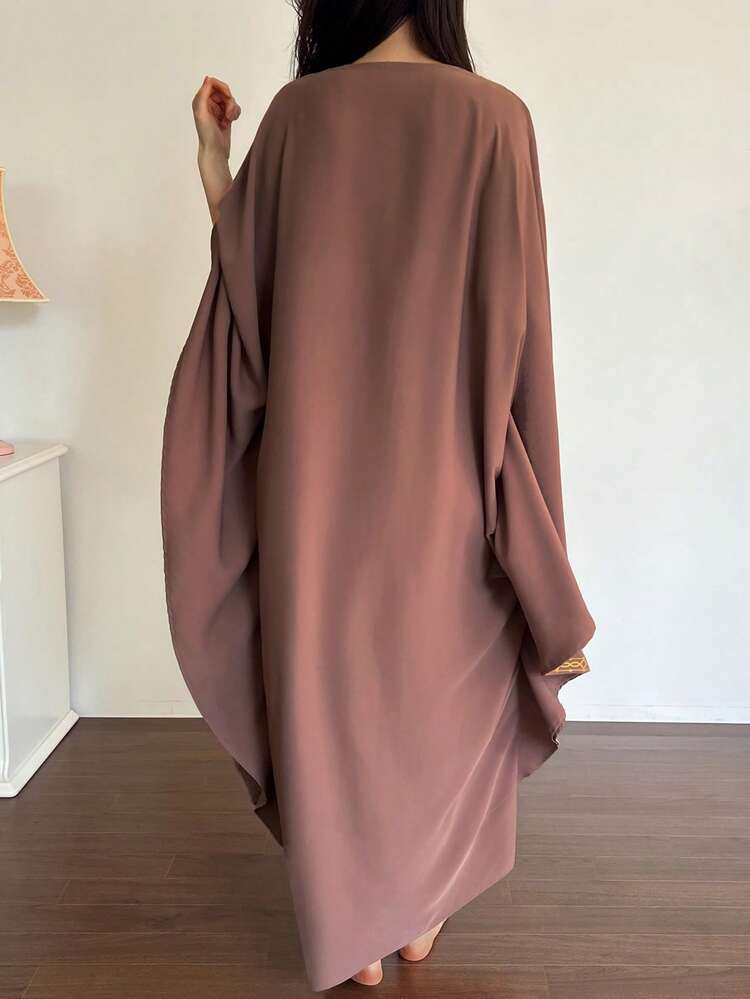 Loose V-Neck Long Sleeve Dress, Women's Sleepwear Dress For Spring & Summer