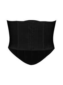 EasyFave 1pc Black Corset Waist Belt, Suitable For Daily Wear - Black and White - View 10