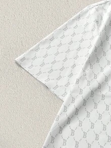 Mercer Haus 男士夏季透气冰丝polo衫亲肤时尚立领T恤短袖字母印花商务风上衣 - 白色 - 查看 4