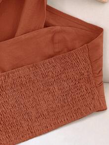 Travachic Women's Solid Color Criss-Cross Halter Top,Summer Top - Burnt Orange - View 5