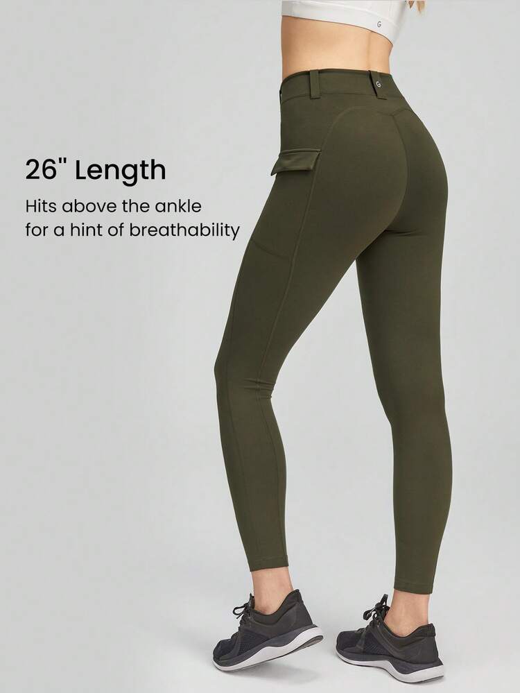 26" FeatherFit™ Cargo Pocket Belted Leggings Low Impact Daily Casual Summer