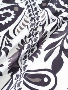 Elaquor Plus Size Women's Summer White Boho Casual Printed Sleeveless Cover Up,Beach Holiday Bachelorette Party Curve Vacation Outfits Ladies Dresses - Black and White - View 6