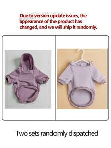 Ein Polyester-Lila Aufwärmhoodie aus der beliebten Dopamin-Farbserie, geeignet für den Innen- und Außenbereich für Katzen und Hunde - Mauve - Übersicht 9