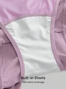 GLOWMODE 2.5" Stay Cool Quick-Dry Lightweight Zipper Pockets Reflective Strips Low Waist Active Running Shorts With Built-In Deodorant Underwear Jogging Training Gym Workout Wear - Purple - View 5