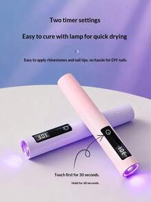 Teckwe 1 قطعة مصباح أظافر UV LED صغير محمول مع حامل دوار 360 درجة يمين ويسار للاستخدام المنزلي والصالون والسفر أداة مانيكير مدمج بطارية 200mAh بدون كابل شحن هدية عالية الجودة مثالية - متعدد الألوان - مشاهدة 4