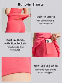 GLOWMODE FeatherFit™-Air Peekaboo Halter-Neck Dress Adjustable Non-Slip Pocket Low Impact Light Support Daily Casual Summer Quick Dry Moisture Wicking - Coral Pink - View 4