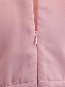 优雅飘逸的田园风纯色雪纺吊带荷叶边短裙，适合婚礼、派对、演出、生日、宴会等场合，尤其适合少女穿着。 - 粉色 - 查看 5