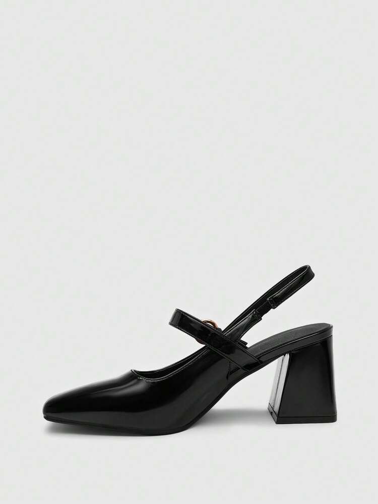 CUCCOO BIZCHIC Women's Shoes Square Heel Versatile Black High Heels