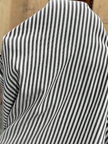 SHEIN 2pcs Maternity Striped Frill Trim Tube Top And Shorts Set - Black - View 8