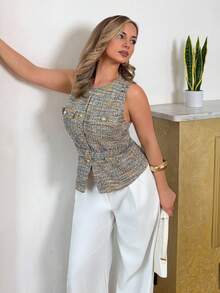 Jeta Ari 女士优雅秋冬西装外套（配腰带） - 彩色 - 查看 1