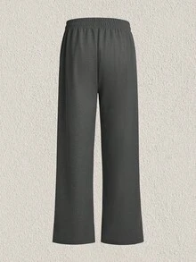 Mercer Haus Men's Lightweight Solid Color Polyester Waffle Pants, Spring/Summer Holiday Summer Beach - Dark Grey - View 4