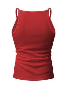 Manfinity Dauomo Camiseta de tirantes ajustada de unicolor para hombre - Rosa - Ver 2