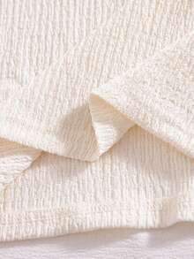 SHEIN Playful Pals 两件套少女针织纹理面料无袖Polo衫，樱桃爱心装饰，搭配牛仔短裙，夏季 - 彩色 - 查看 6