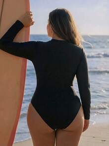 Swim SPRTY 2026 New Summer Beach Vacation Patchwork Color Plus Size Women Surfing Swimsuit - Multicolor - View 2