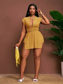 Slaydiva Bộ đồ hai mảnh dành cho nữ -A, thích hợp cho đầu xuân, lễ hội âm nhạc xuân hè, ngày Valentine, lễ Phục Sinh, phong cách thường ngày, đơn giản và cơ bản, phong cách đường phố Y2K ngọt ngào, bán chạy nhất, hẹn hò hàng ngày, phong cách cô gái nóng bỏng, gợi cảm, thể thao và sành điệu, trang trí ruy băng, thiết kế dây thắt lưng, áo crop top + quần siêu ngắn, quần short bó sát, bộ đồ màu xanh lá nhạt, vải có họa tiết, - Màu vàng - Xem 14