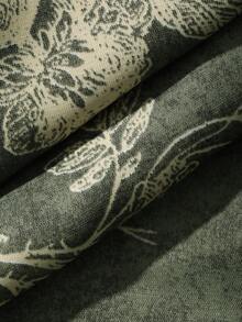 DAZY Elegant blommig lös lång morgonrock för kvinnor - Grön - Visa 7