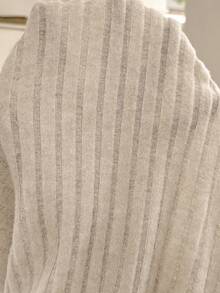SHEIN Maternity Solid Color Ribbed Sleeveless Casual Dress - Khaki - View 9