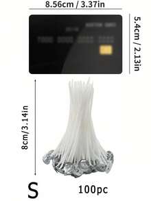 100pcs Candle Wicks For Making Candles, Waxed Wicks For Candle Making DIY,Smokeless Candle Wicks - White - View 6