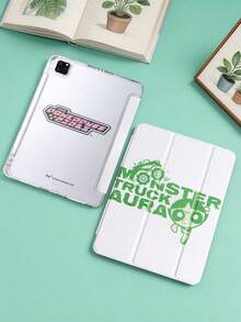 THE POWERPUFF GIRLS X SHEIN 透明亚克力三折双面印刷毛毛字图案彩绘保护套，兼容 iPad Mini 6/ Mini 7/Air/Air 2/9.7/10.5/10.2/Air 4/Air 5/10.9/Pro 11/10/2024 Air 11 (M2)/Pro 11 (M4) 2024/Air 11 英寸 (M3) 2025/ (A16) 11 英寸第十一代 2025 款。高透明度保护套，产品不含触控笔。部分型号在框架内设有内置触控笔插槽。 - 彩色 - 查看 1