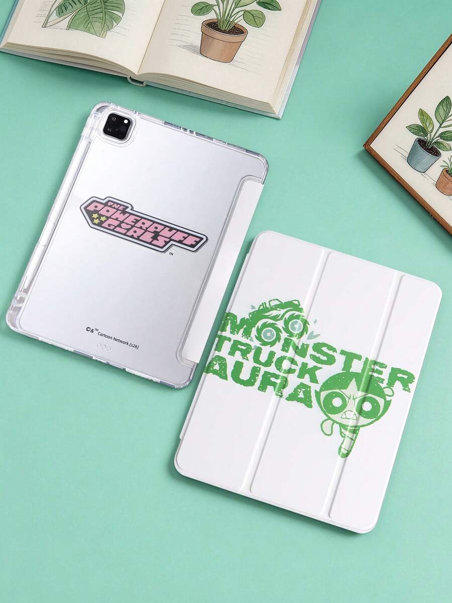 THE POWERPUFF GIRLS X SHEIN 透明亚克力三折双面印刷毛毛字图案彩绘保护套,兼容 iPad Mini 6/ Mini 7/Air/Air 2/9.7/10.5/10.2/Air 4/Air 5/10.9/Pro 11/10/2024 Air 11 (M2)/Pro 11 (M4) 2024/Air 11 英寸 (M3) 2025/ (A16) 11 英寸第十一代 2025 款。高透明度保护套,产品不含触控笔。部分型号在框架内设有内置触控笔插槽。 - 彩色 - 查看 1