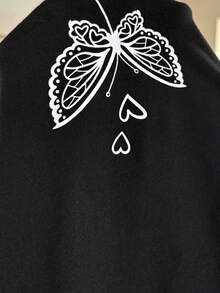 SHEIN Quần legging bầu in hình bướm, kiểu dáng thường ngày. - màu đen - Xem 7