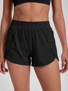 Absorbs Sweat Breathable Sports Shorts Sweater Shorts - Black - View 4