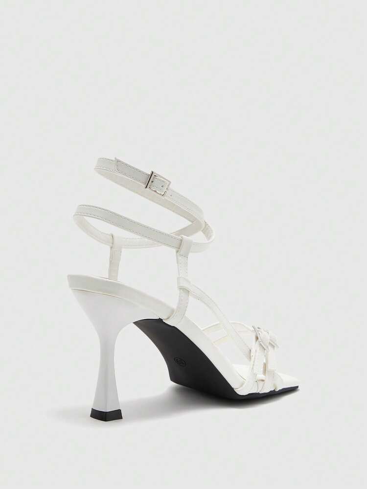 CUCCOO BIZCHIC Fashion Square Toe Metal Buckle, Sexy High-Heeled Women's Sandals