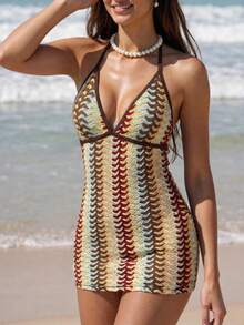 Swim Vcay New Textured Fabric Sexy Cover-Up Cover Up, Semi-Sheer Beach Wear For Women Beachwear - Multicolor - View 1