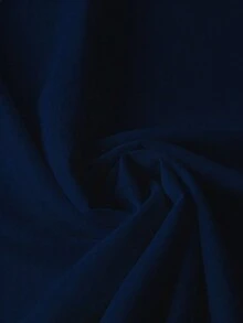 SHEIN LUNE Camisa de manga corta con botones y ribete de contraste para uso diario en tallas grandes - Azul Marino - Ver 5