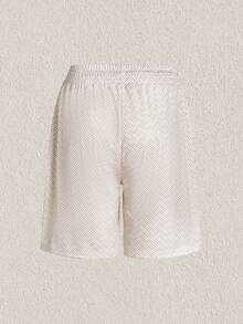 Mercer Haus 男士休闲3D数码印花短裤，街头风 - 杏色 - 查看 9