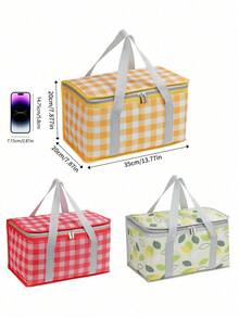 1 túi đựng thức ăn dã ngoại có thể tái sử dụng, dung tích lớn, cách nhiệt, túi đựng đồ ăn đi biển, túi giữ nhiệt có khóa kéo ở trên - Dùng cho đồ nóng hoặc lạnh, giỏ đựng đồ dã ngoại có thể gấp gọn, bãi biển, tiệc ngoài trời, cắm trại, lễ hội, quà tặng Giáng sinh cho ngày lễ - Màu vàng - Xem 8