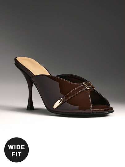 SHUZIA Sandal đế xuồng cao gót gợi cảm dáng rộng dành cho nữ.