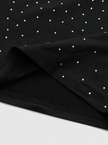 Manfinity Hypemode 1pc Men's Black Summer Casual Rhinestone Streetwear T-Shirt,Oversized Loose Fit Star Pattern Graphic Tee,Rave Y2k Vintage Crew Neck Short Sleeve Tops - Black - View 5