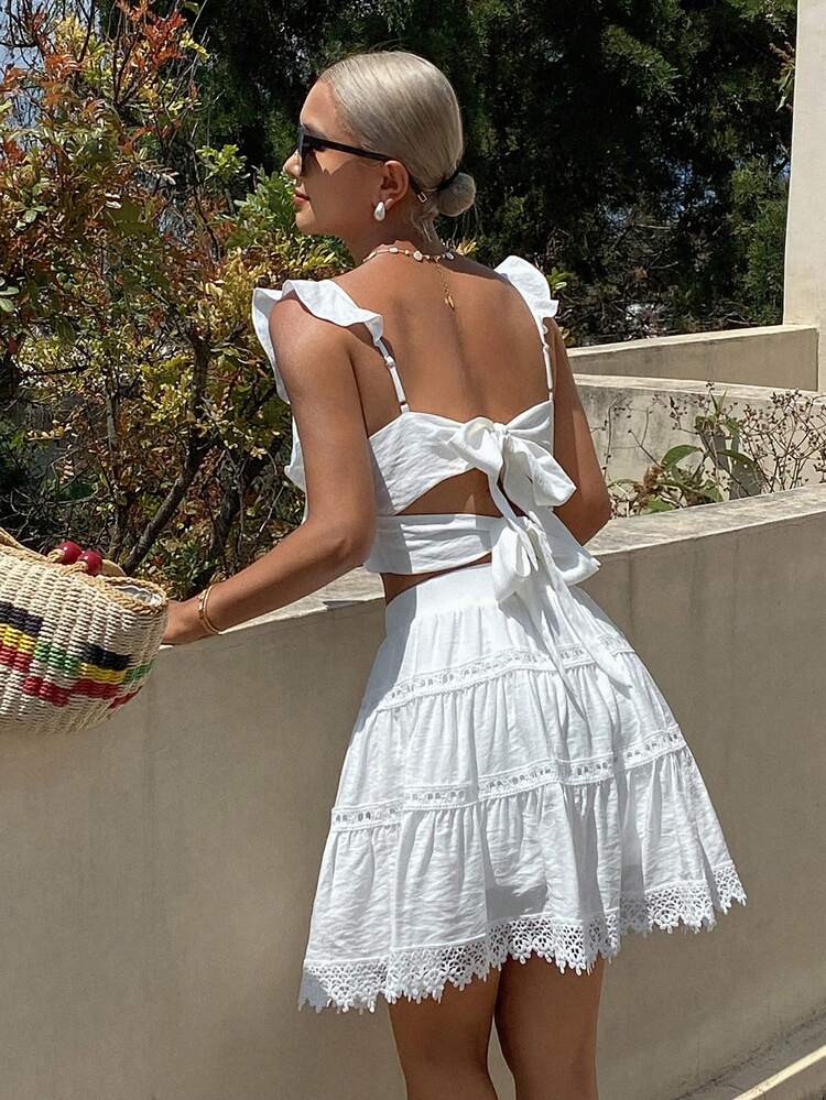 European And American Fashion Striped Casual Suit Women New Minimalist Vest + Short Skirt 2 Pieces Set