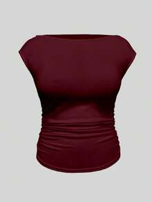 EMERY ROSE Set de 3 piezas Mujer talla grande Blusa/Camiseta sexy con espalda descubierta y manga corta ajustada - Multicolor - Ver 5