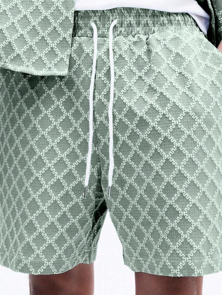 SUMWON Diamond Patterned Short Sleeve Co-Ord Set